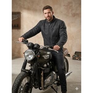 Fieldsheer Mens Black Textile Motorcycle Jacket CE Armor Camo Liner XL